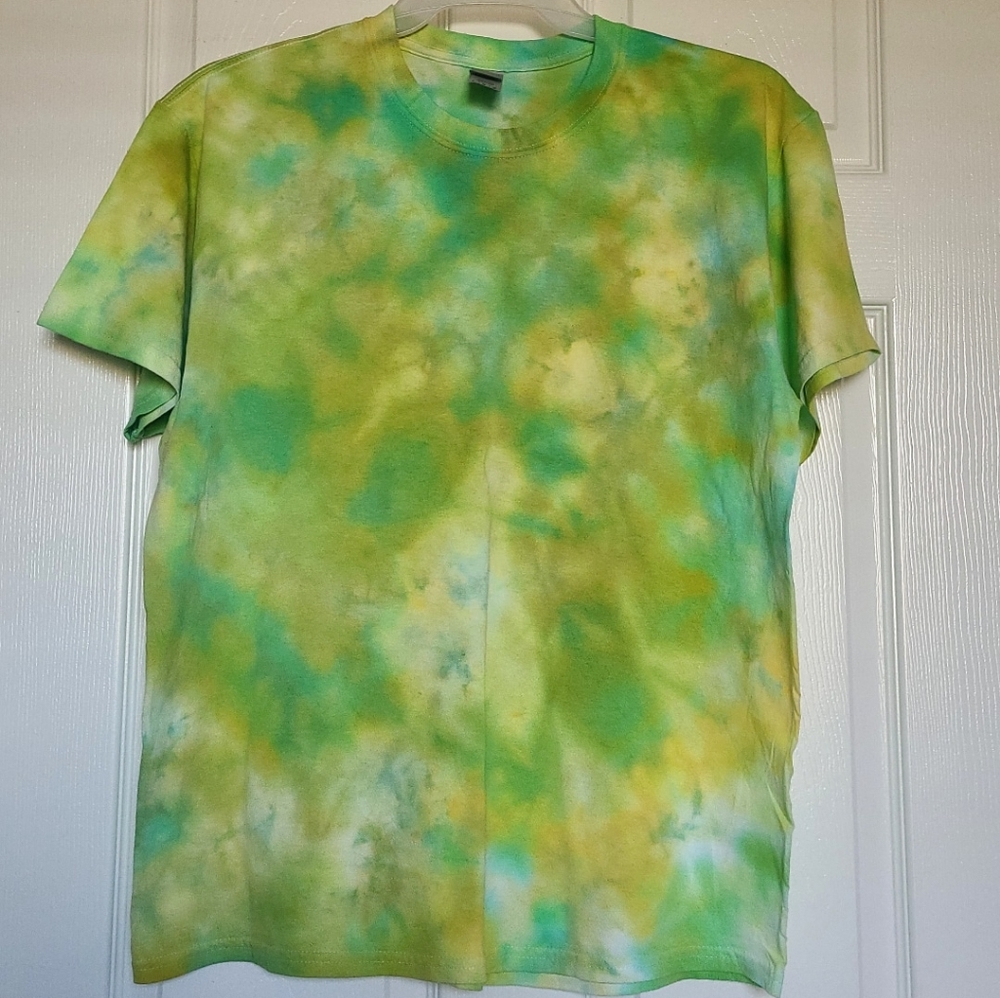 Tye dye green yellow men's L